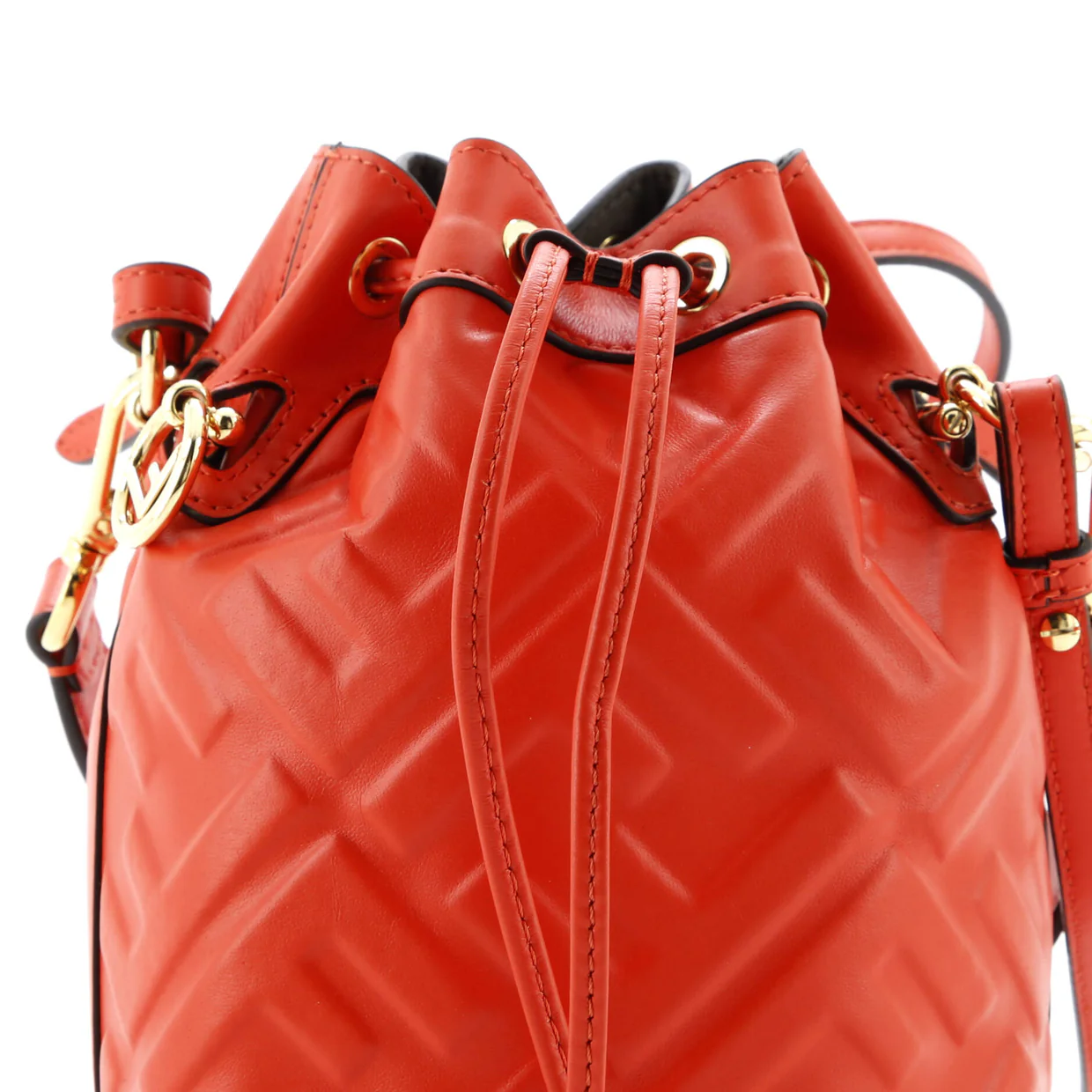 Mon Tresor Bucket Bag Zucca Embossed Leather Mini - Deep Luxury