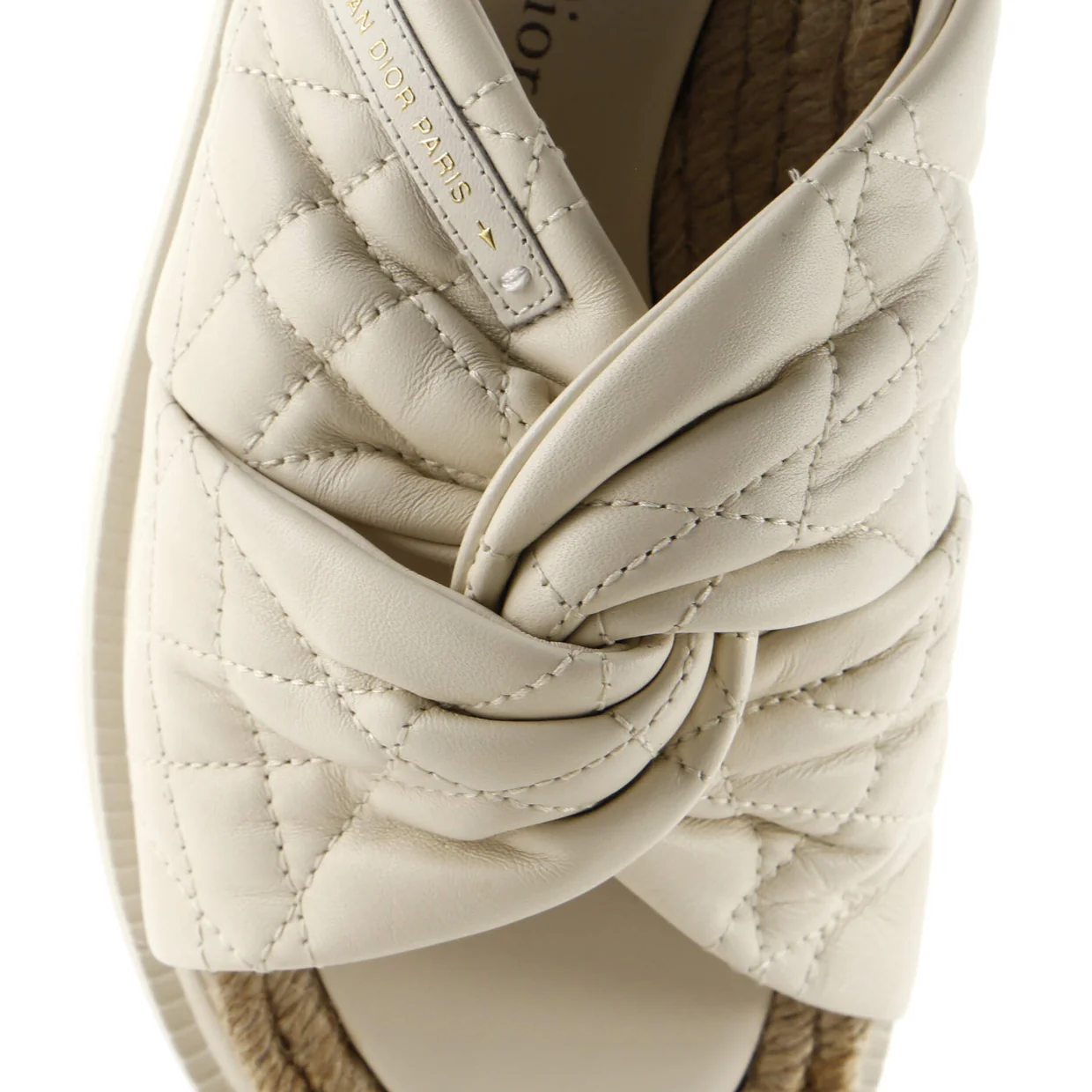 Women's Dtwist Slide Espadrilles Cannage Quilt Leather - Deep Luxury