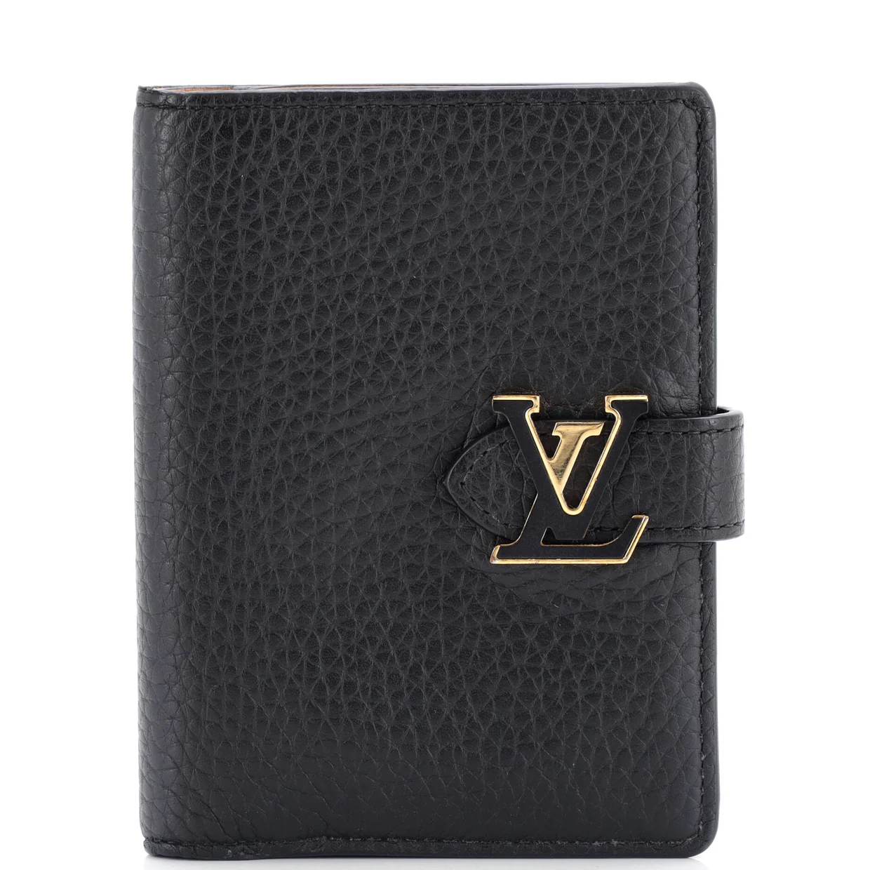 LV Vertical Wallet Taurillion Leather Compact - Deep Luxury