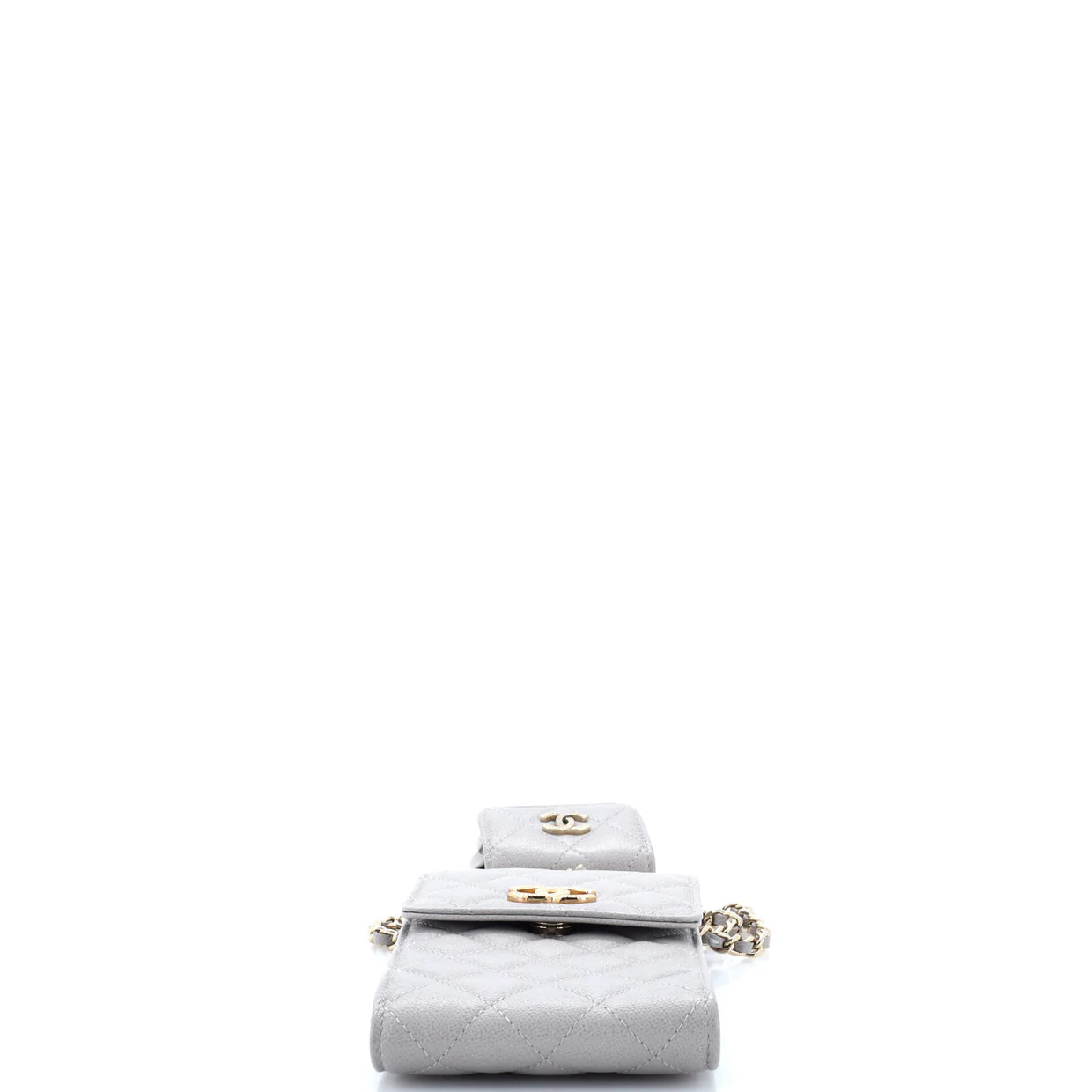 Textured CC Flap Phone Holder Crossbody Bag with AirPods Pro Case Quilted Caviar - Deep Luxury