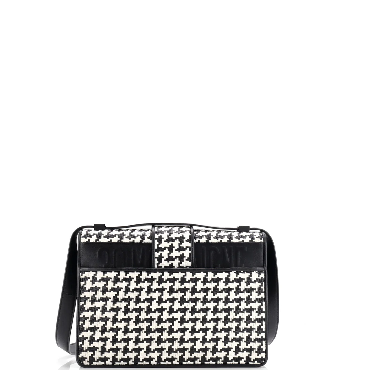 30 Montaigne Flap Bag Houndstooth Braided Leather - Deep Luxury