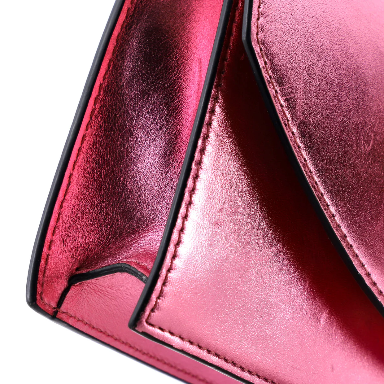 Loubi54 Chain Clutch Metallic Leather - Deep Luxury