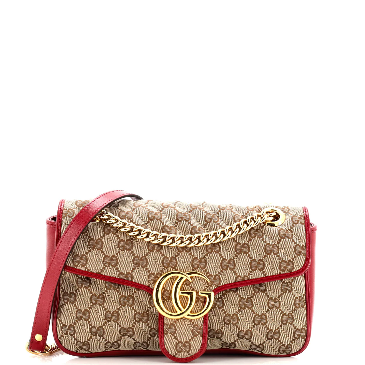 GG Marmont Flap Bag Diagonal Quilted GG Canvas with Leather Small - Deep Luxury