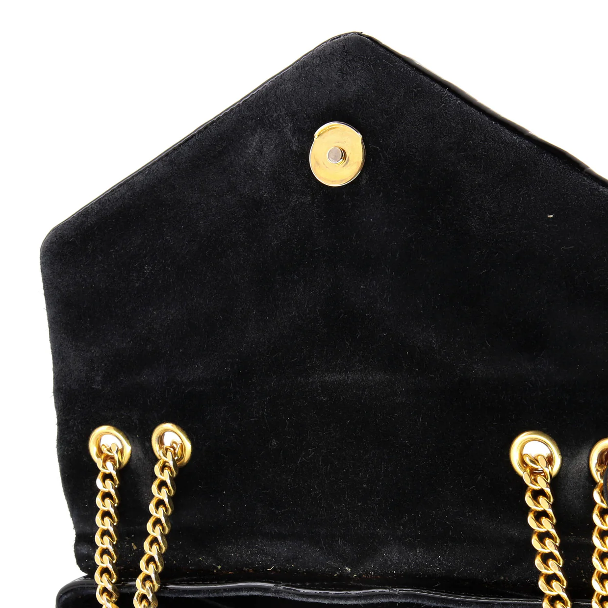 Loulou Shoulder Bag Matelasse Chevron Patent Small - Deep Luxury