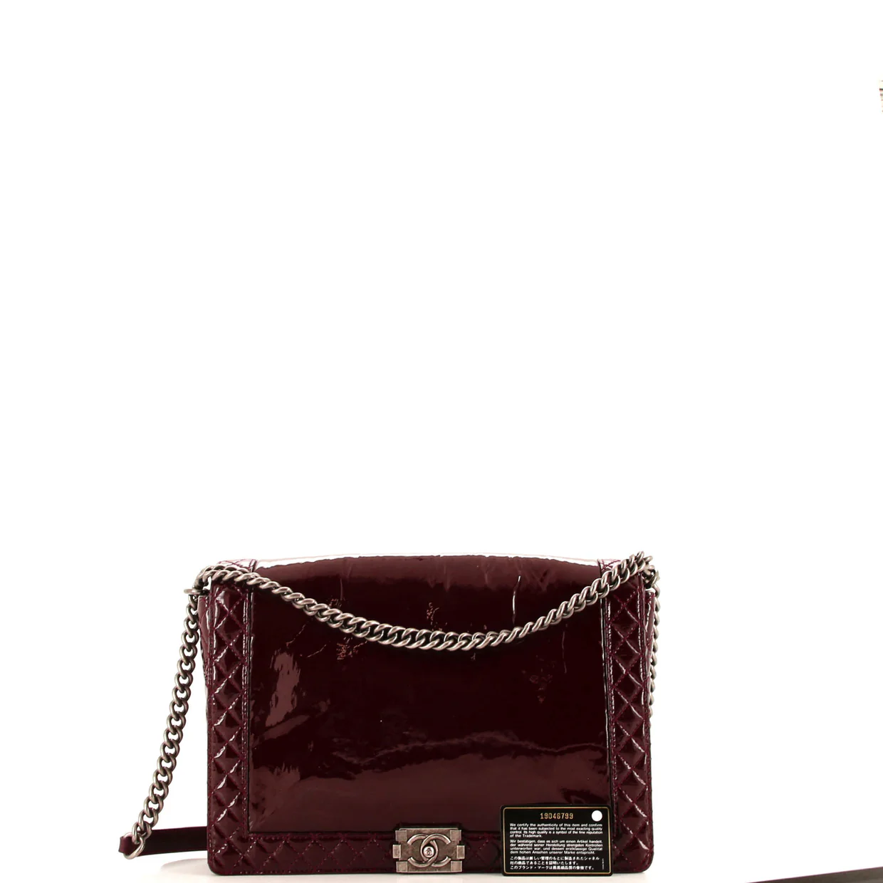 Reverso Boy Flap Bag Patent Large - Deep Luxury