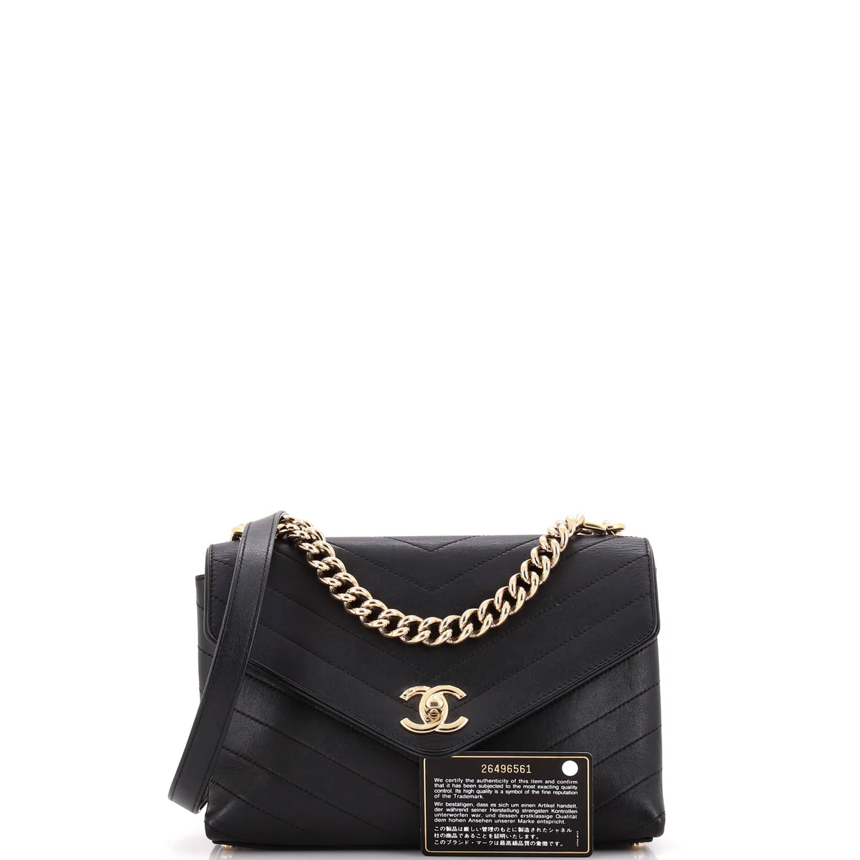 Coco Chevron Flap Bag Stitched Calfskin Small - Deep Luxury