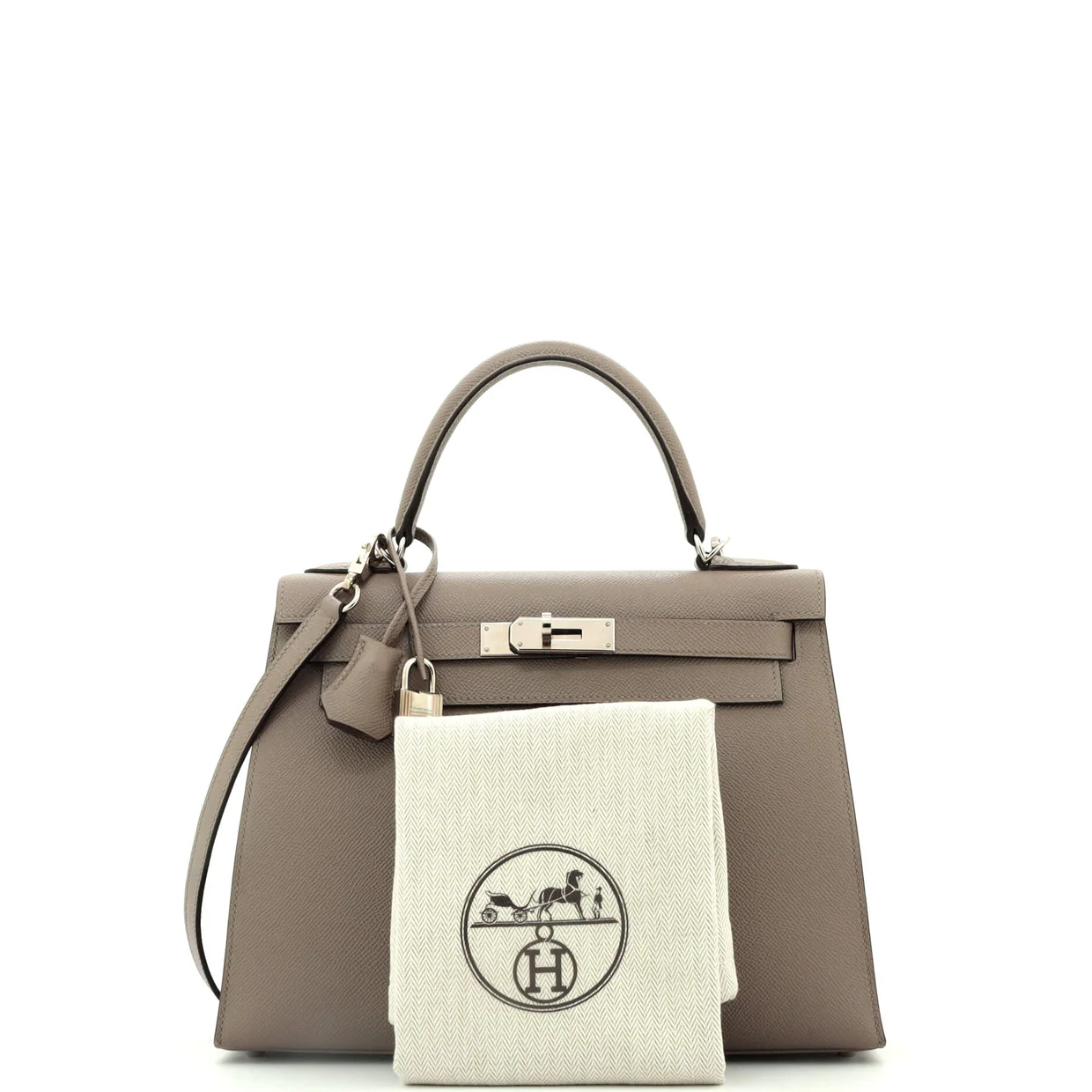 Kelly Handbag Grey Epsom with Palladium Hardware 28 - Deep Luxury