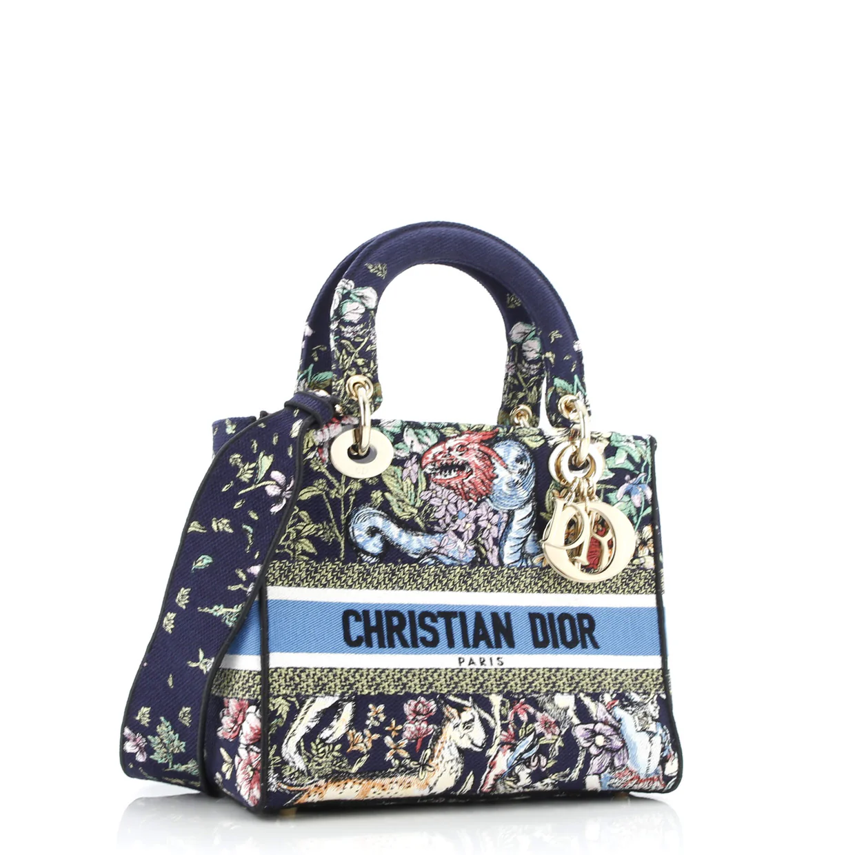 Lady D-Lite Bag Embroidered Canvas Medium - Deep Luxury
