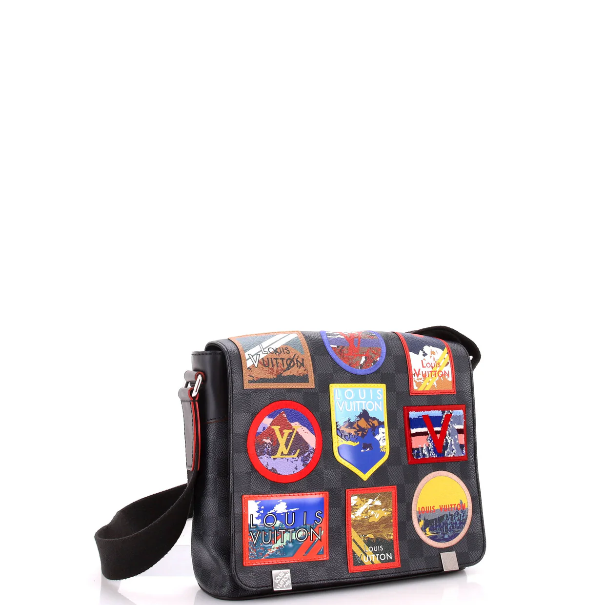 District NM Messenger Bag Alps Patches Damier Graphite PM - Deep Luxury