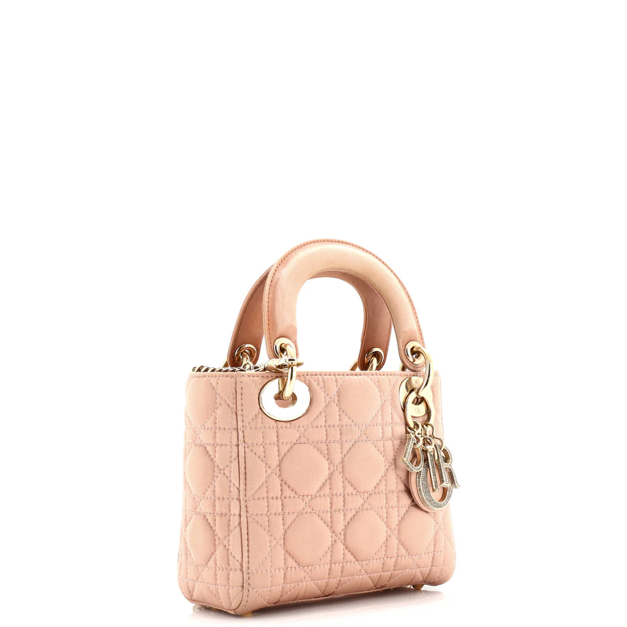 Lady Dior Bag Cannage Quilt Satin with Crystal Charms Mini - Deep Luxury