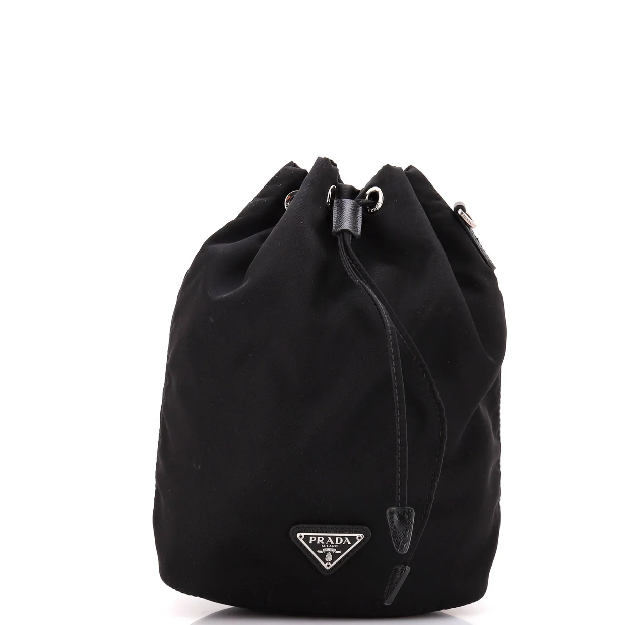 Drawstring Wristlet Bucket Bag Tessuto Small - Deep Luxury