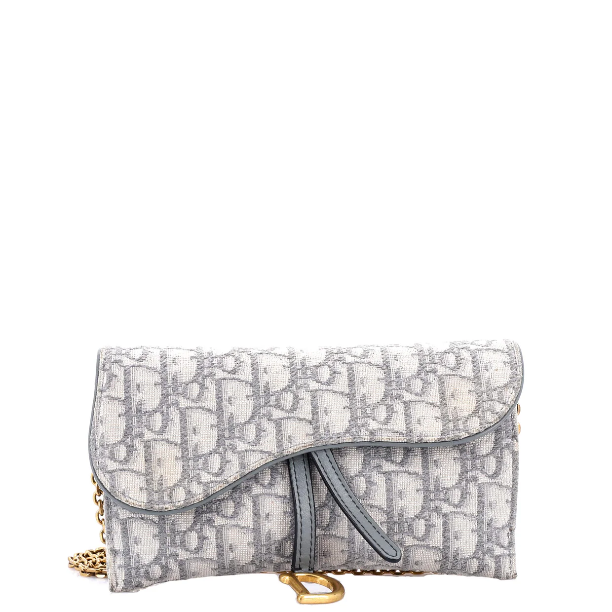 Saddle Chain Wallet Oblique Canvas - Deep Luxury