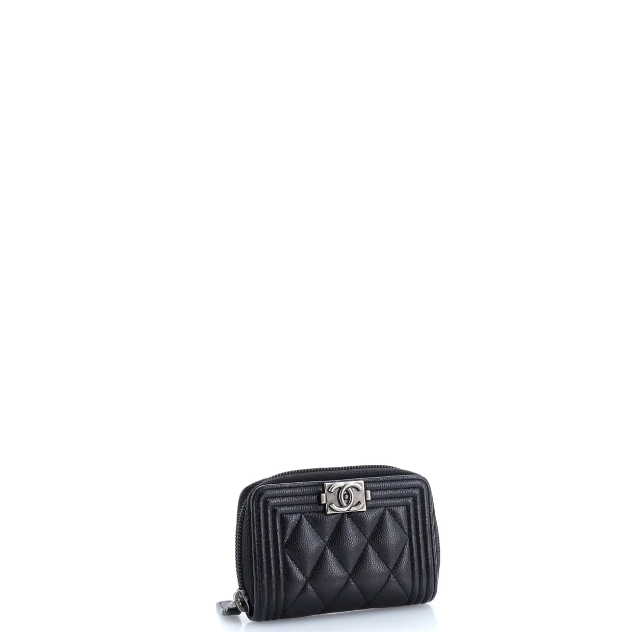 Boy Zip Coin Purse Quilted Caviar Small - Deep Luxury