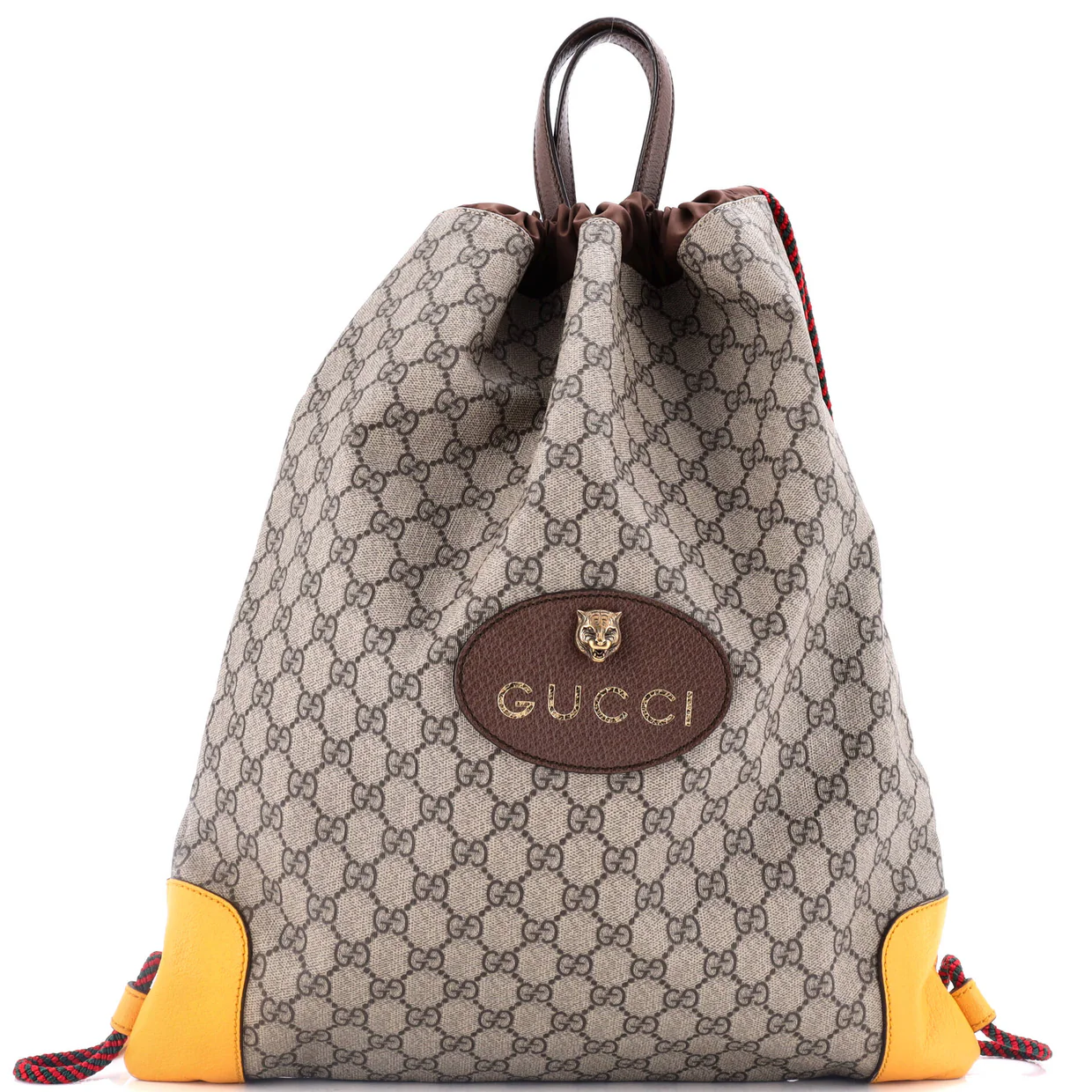 Neo Vintage Drawstring Backpack GG Coated Canvas Large - Deep Luxury
