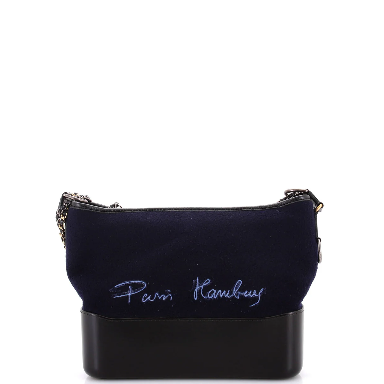 Paris-Hamburg Gabrielle Hobo Embroidered Wool and Calfskin Medium - Deep Luxury