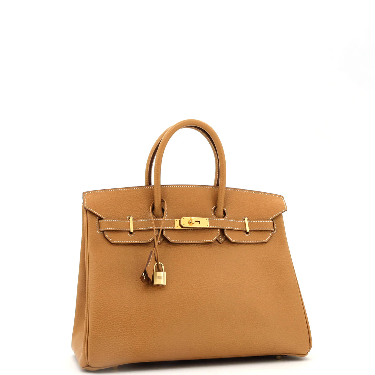 Birkin Handbag Natural Sable Ardennes with Gold Hardware 35 - Deep Luxury
