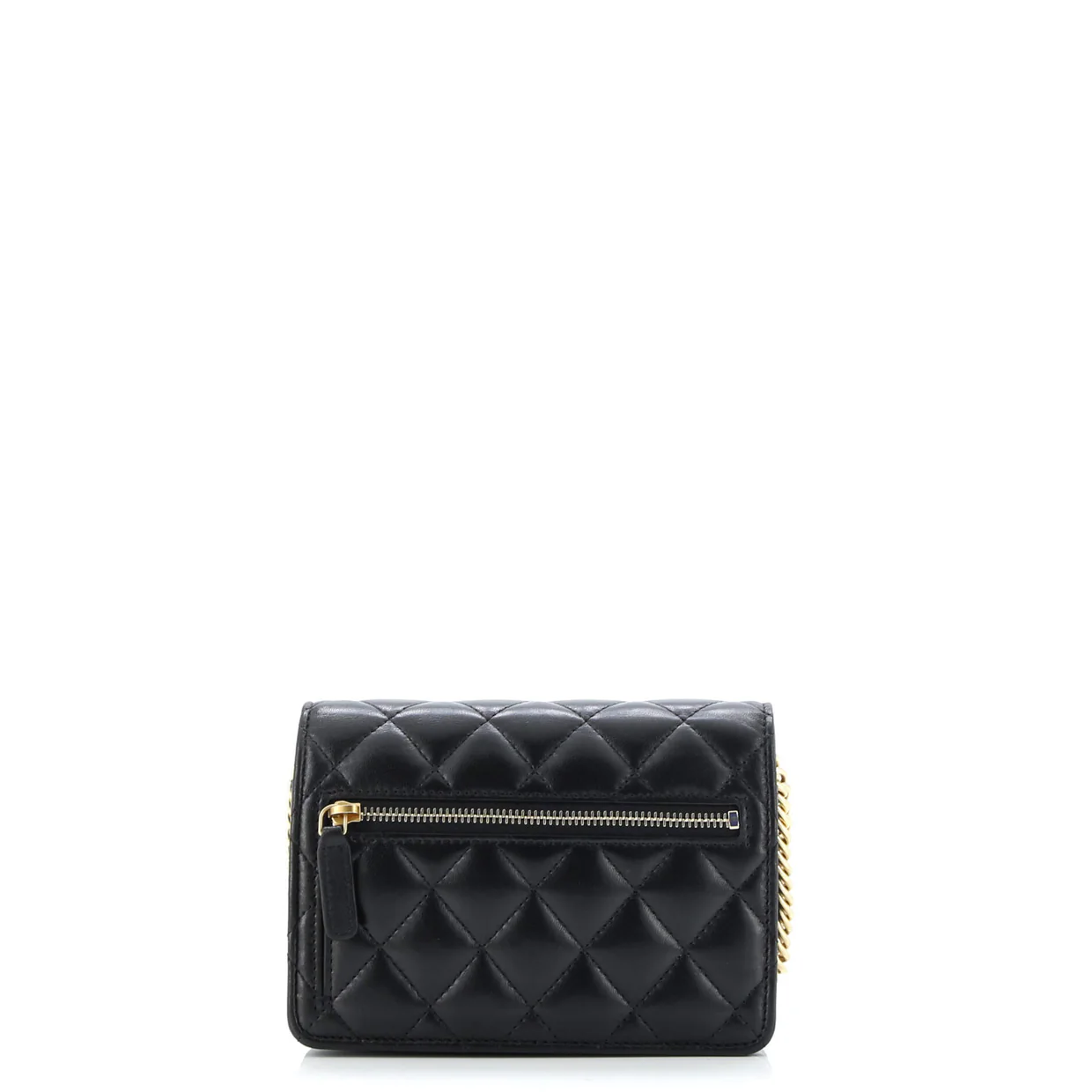 Logo Enamel Clutch with Chain Quilted Lambskin Mini - Deep Luxury