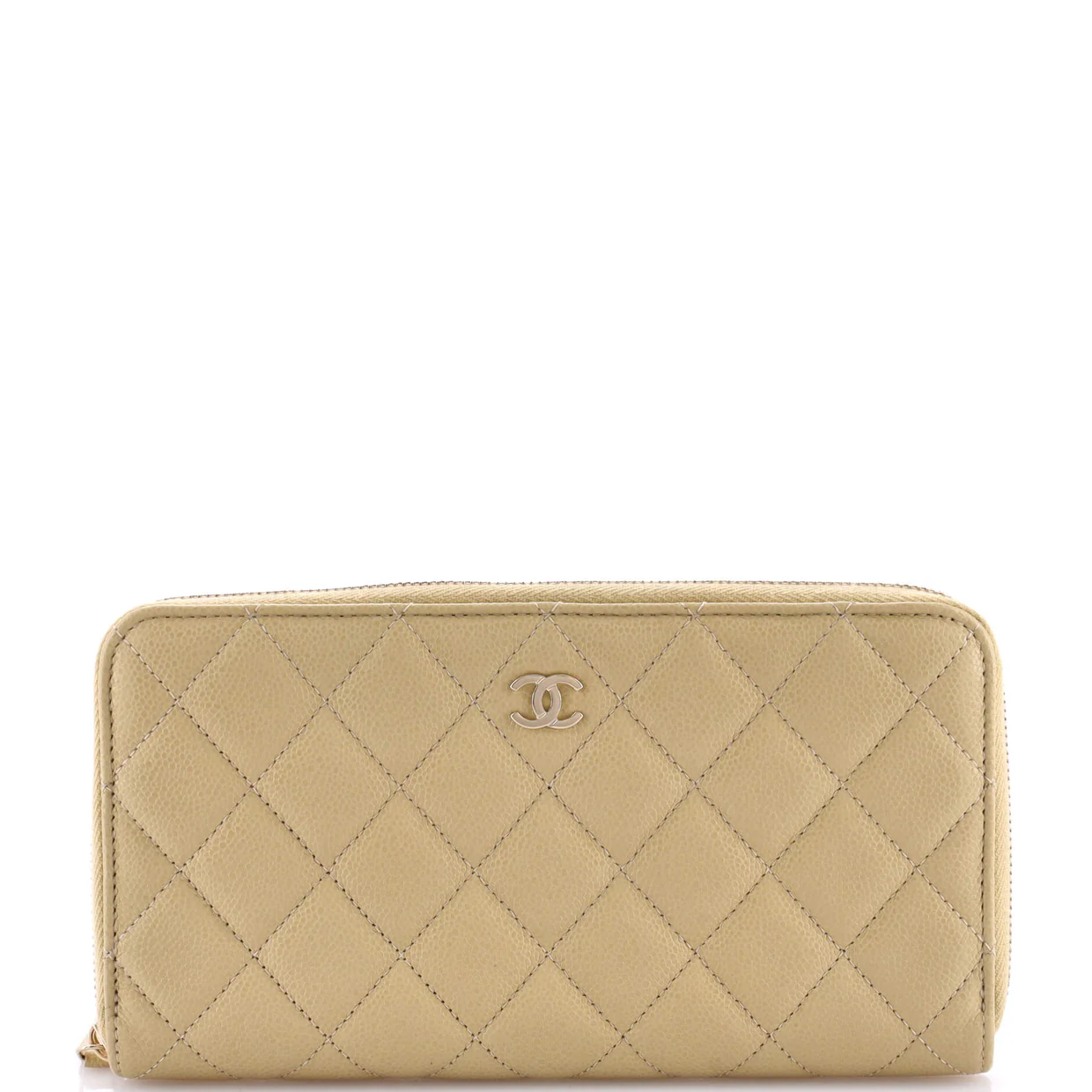 Zip Around Wallet Quilted Lambskin Long - Deep Luxury