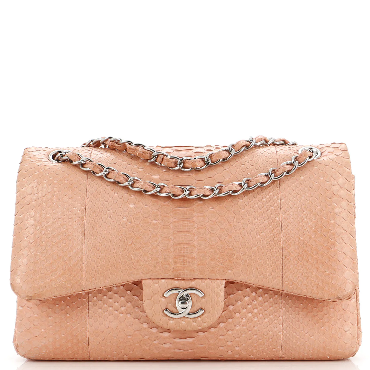 Classic Double Flap Bag Python Jumbo - Deep Luxury