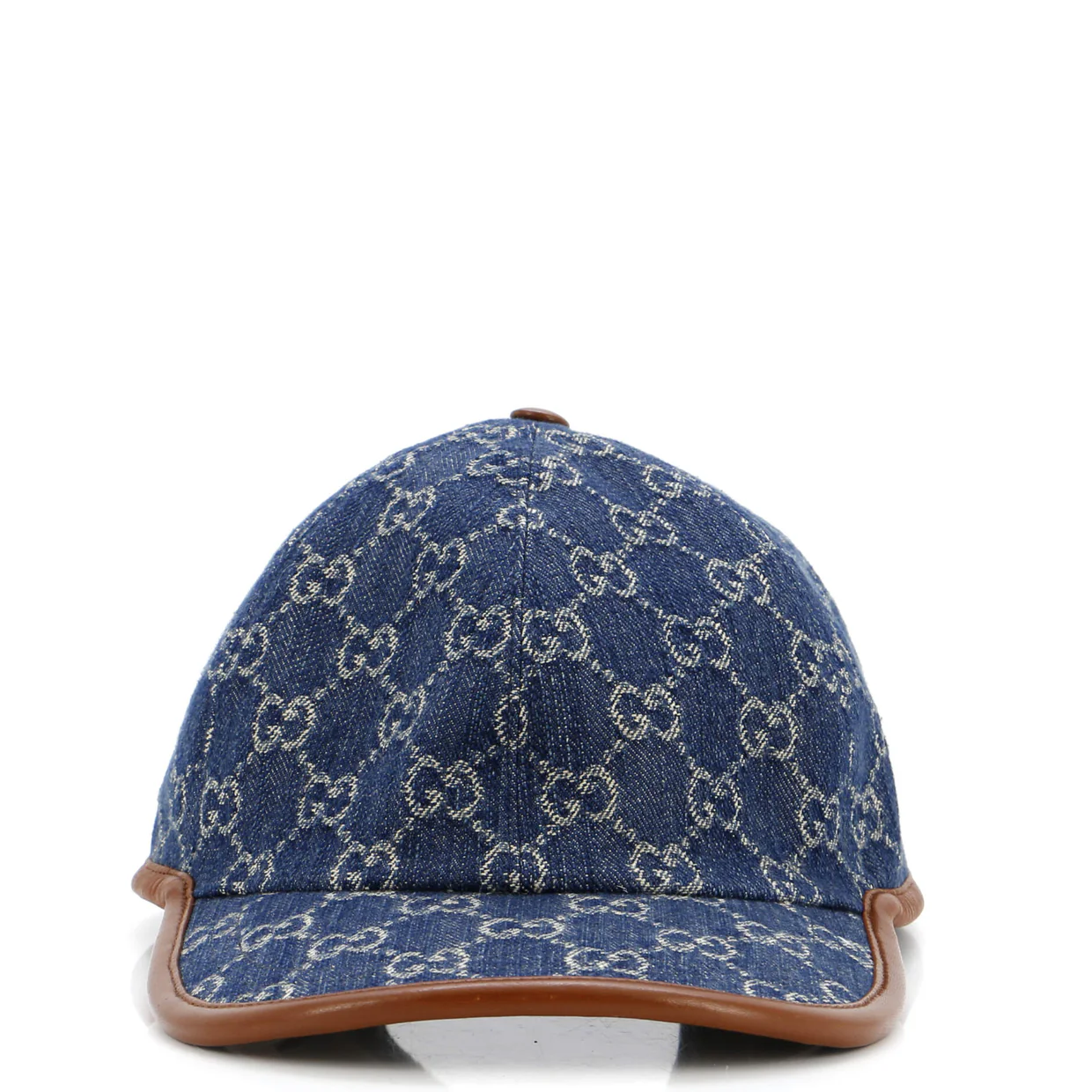 Baseball Cap GG Denim with Leather - Deep Luxury