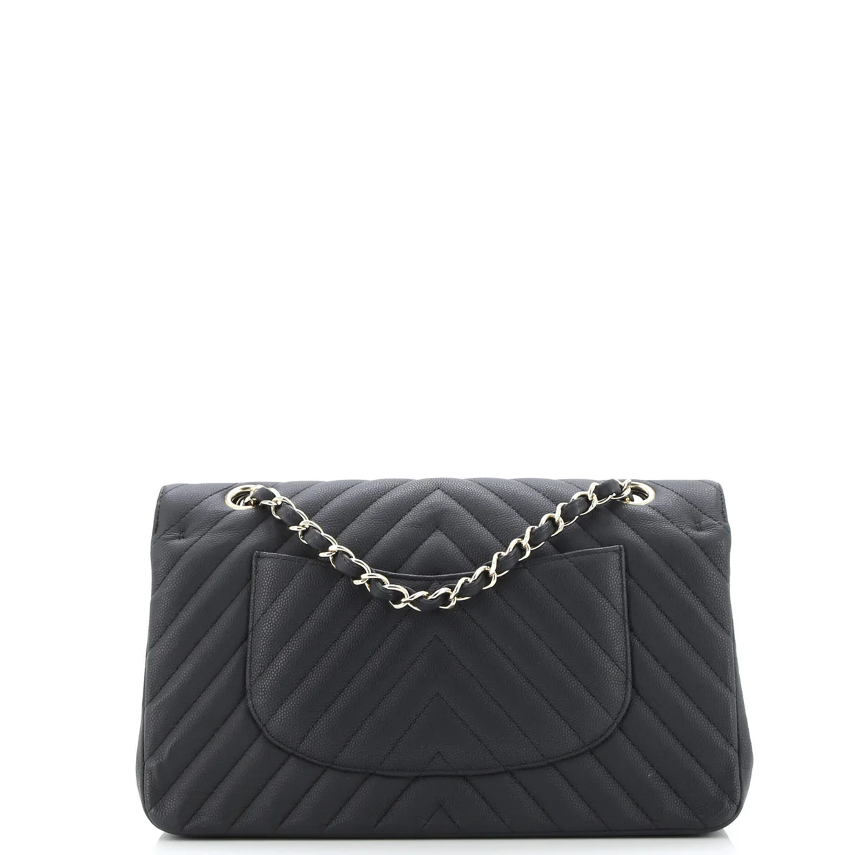 Classic Double Flap Bag Chevron Caviar Medium - Deep Luxury