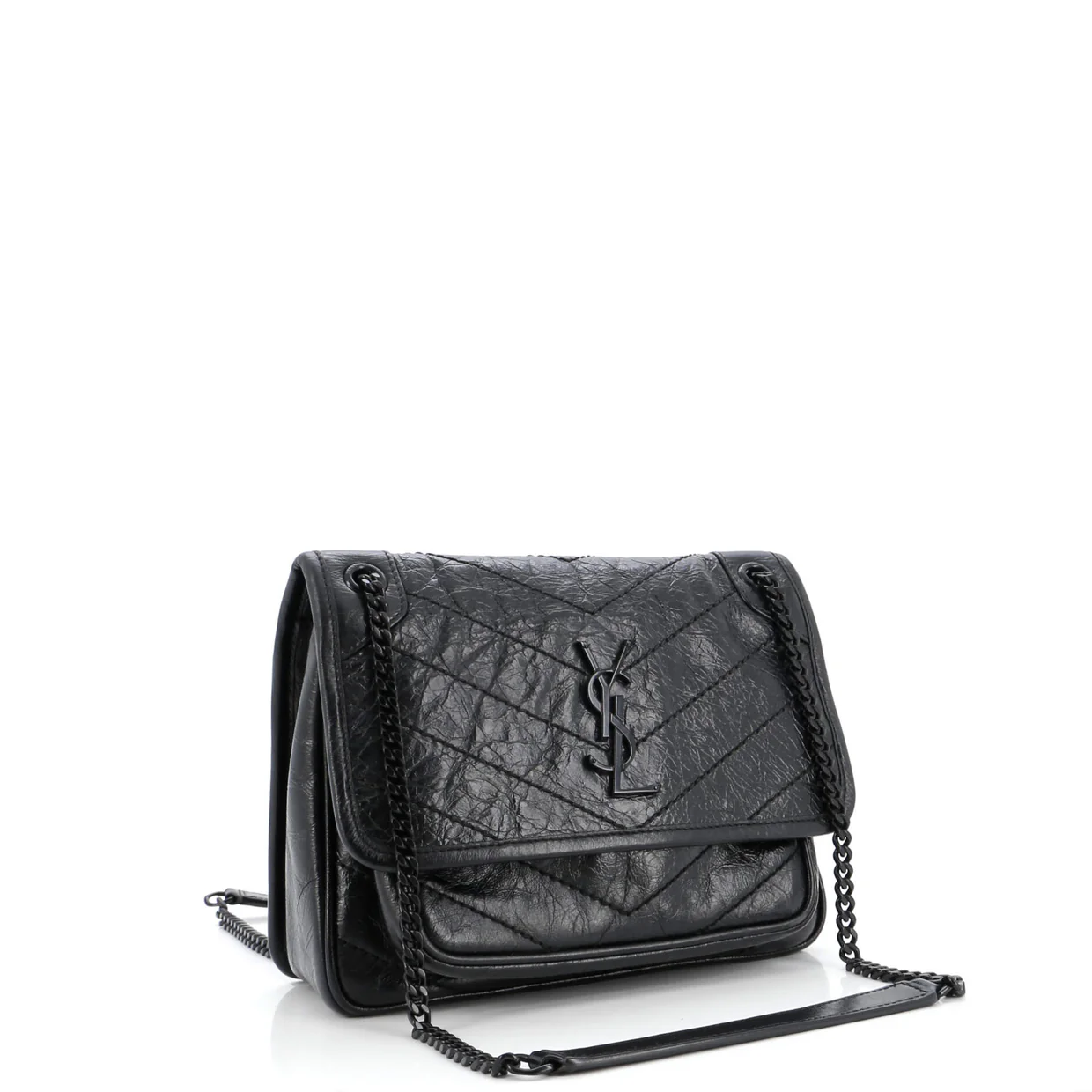 Niki Chain Flap Bag Matelasse Chevron Leather Baby - Deep Luxury