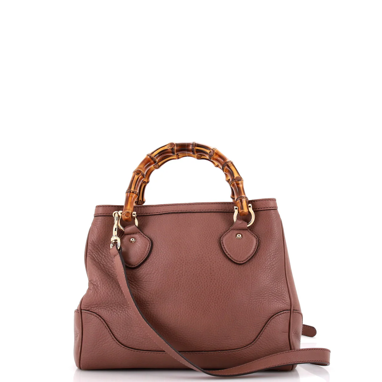 Bamboo Shopper Tote Leather Small - Deep Luxury