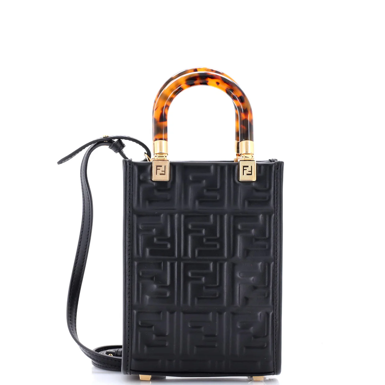 Sunshine Shopper Tote Zucca Embossed Leather Mini - Deep Luxury