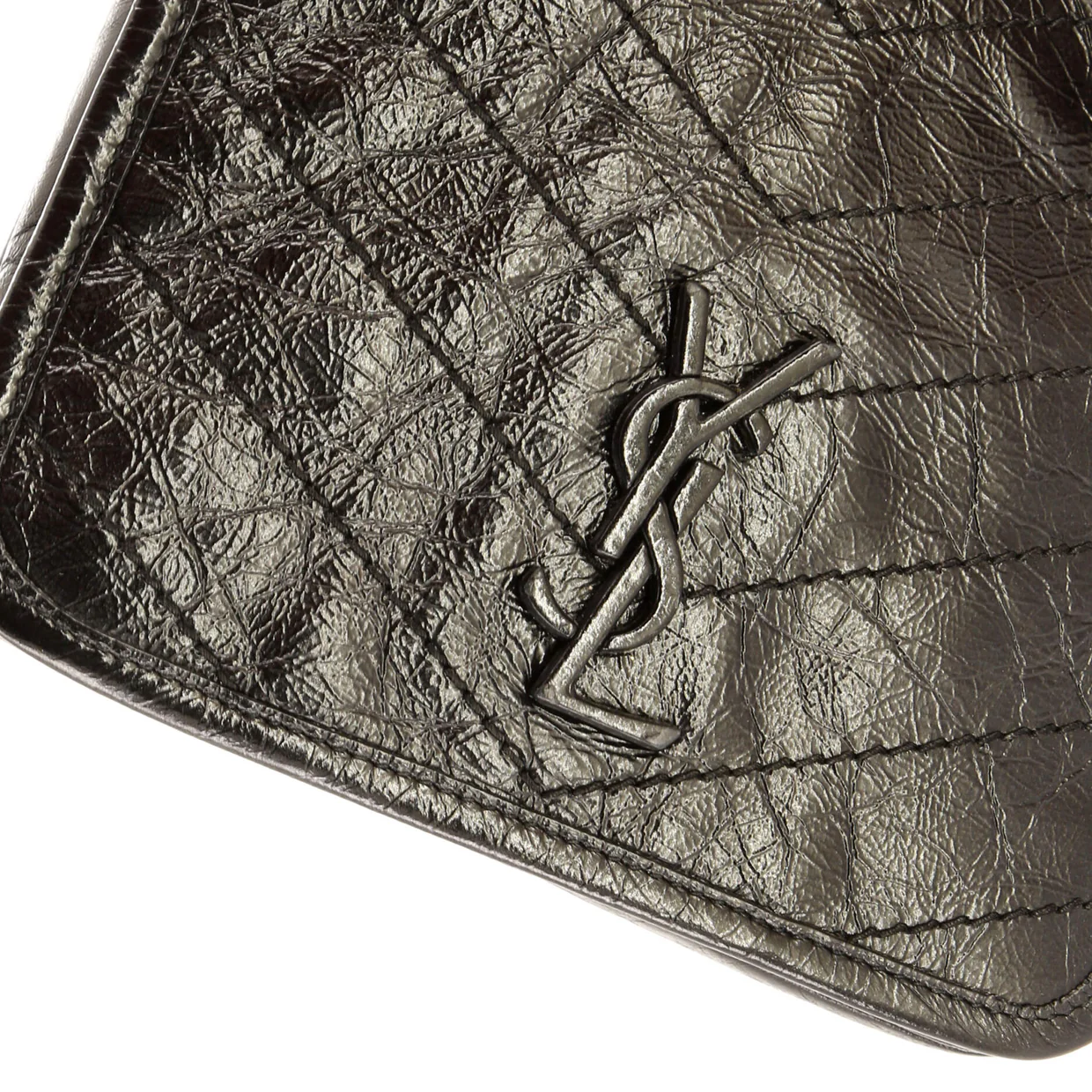 Niki Chain Wallet Matelasse Chevron Leather - Deep Luxury