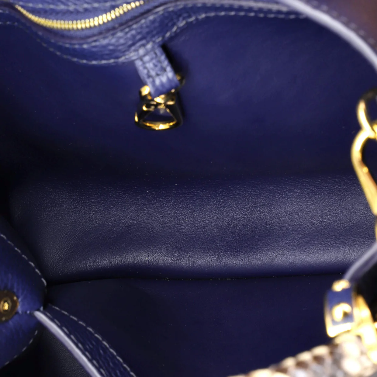 Capucines Bag Leather with Python PM - Deep Luxury