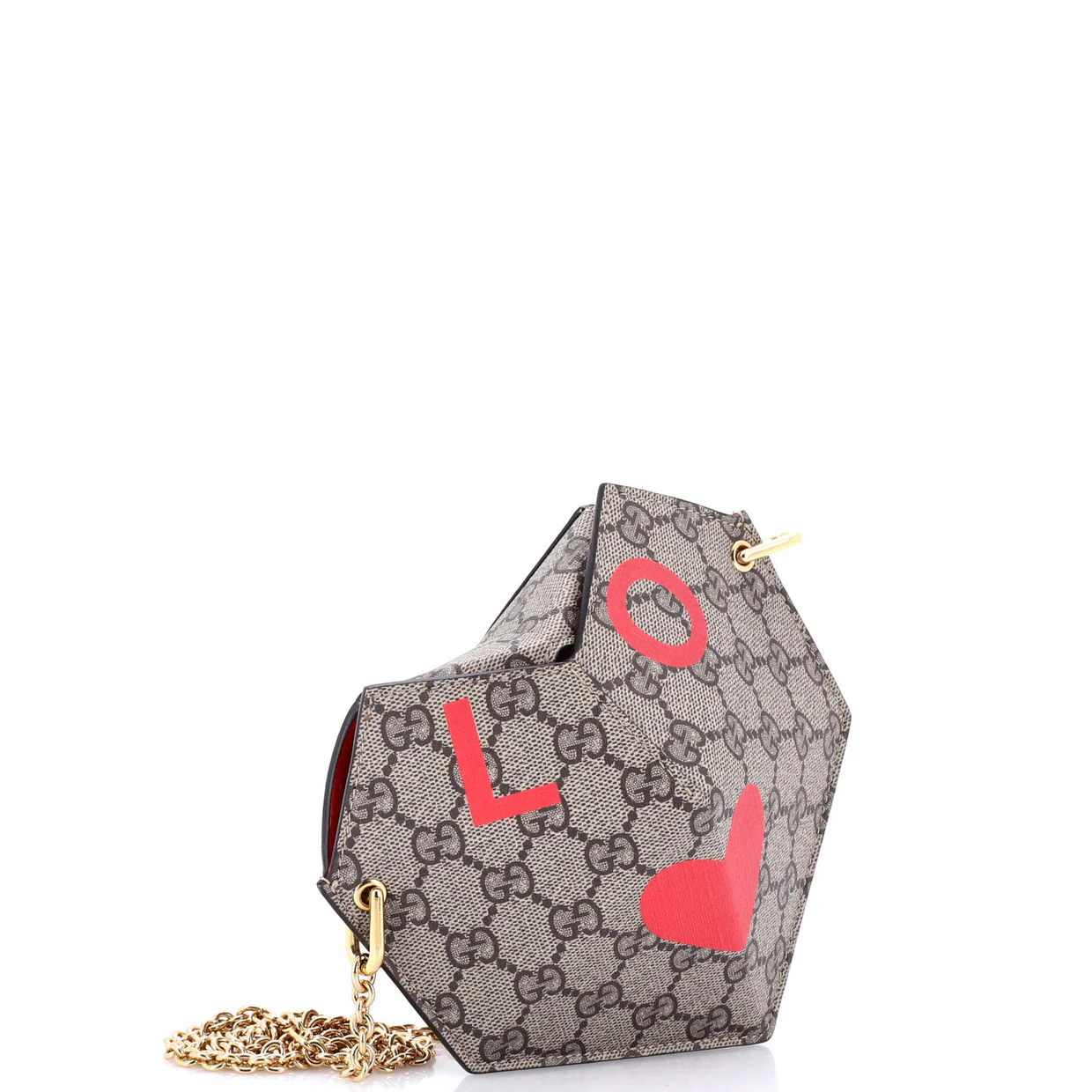 Valentine's Day Heart Bag Printed GG Coated Canvas Small - Deep Luxury