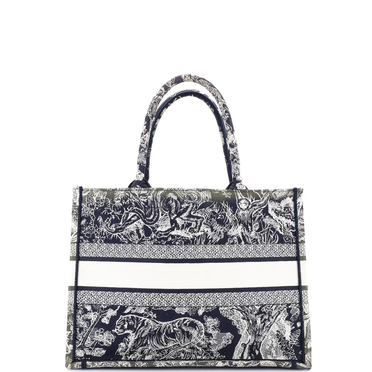 Book Tote Embroidered Canvas Medium - Deep Luxury