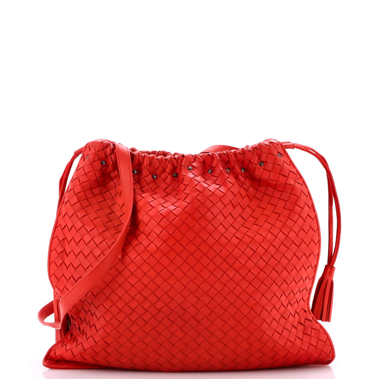 Drawstring Tassel Tote Intrecciato Nappa Medium - Deep Luxury