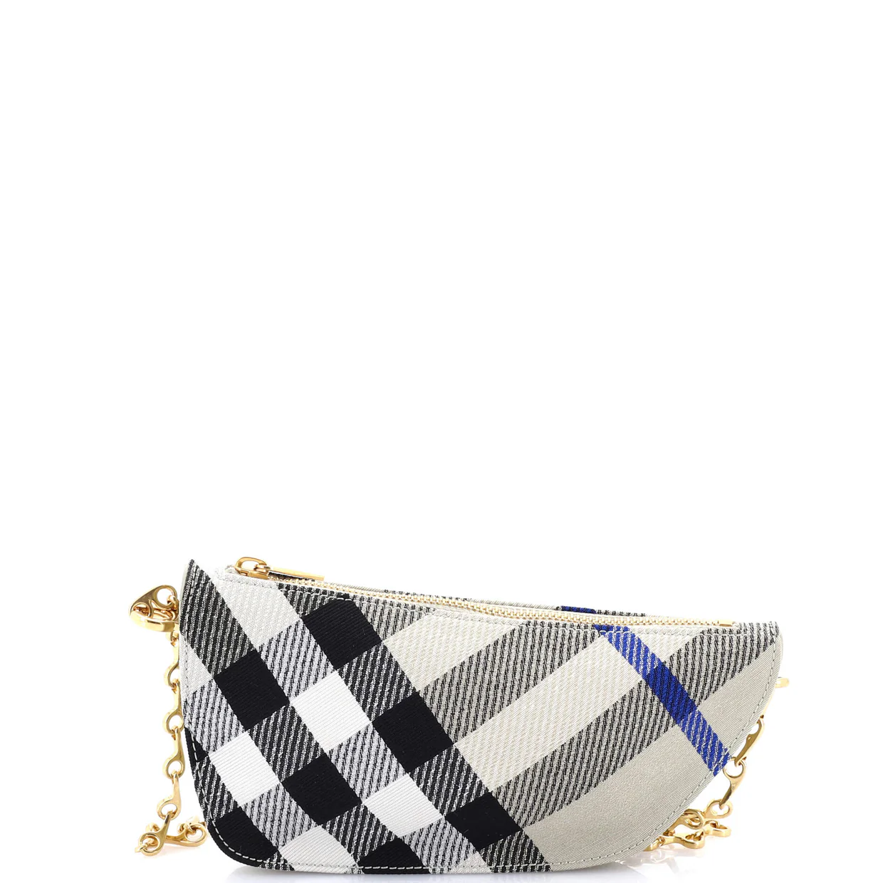 Shield Sling Shoulder Bag Check Canvas and Leather Mini - Deep Luxury