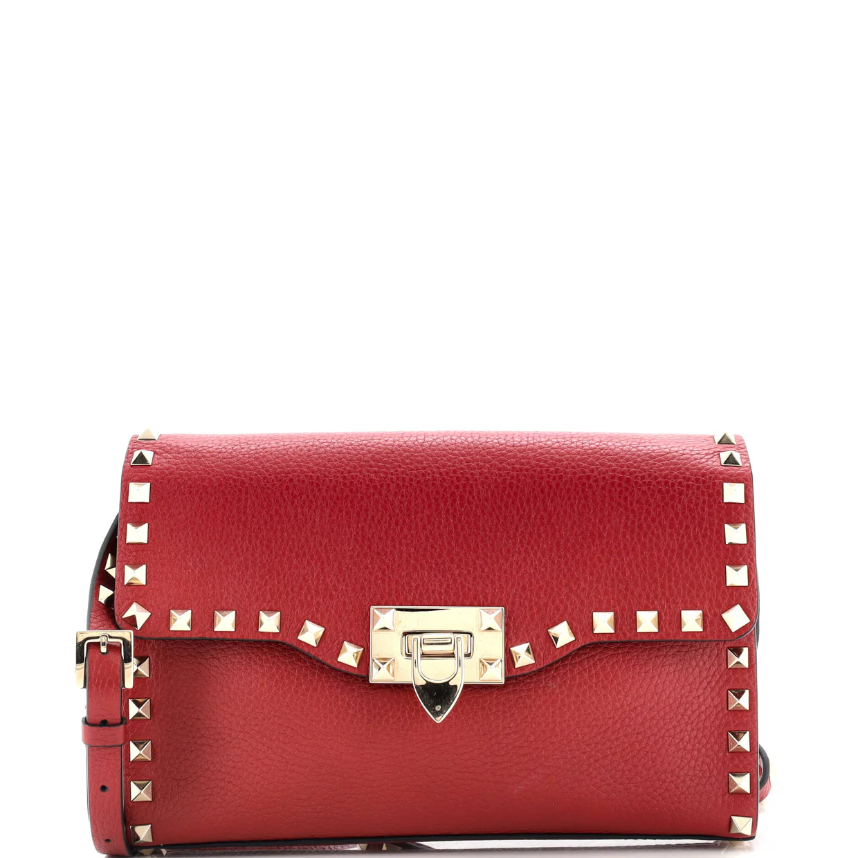 Rockstud Flip Lock Flap Bag Leather Medium - Deep Luxury