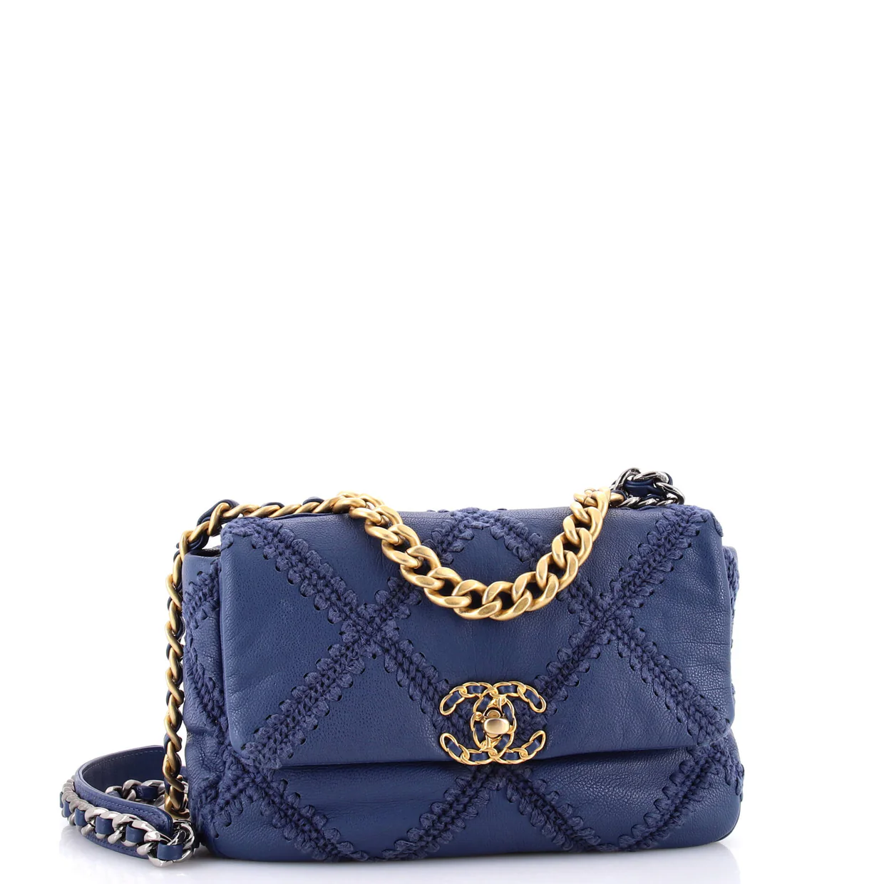 19 Flap Bag Crochet Quilted Calfskin Medium - Deep Luxury