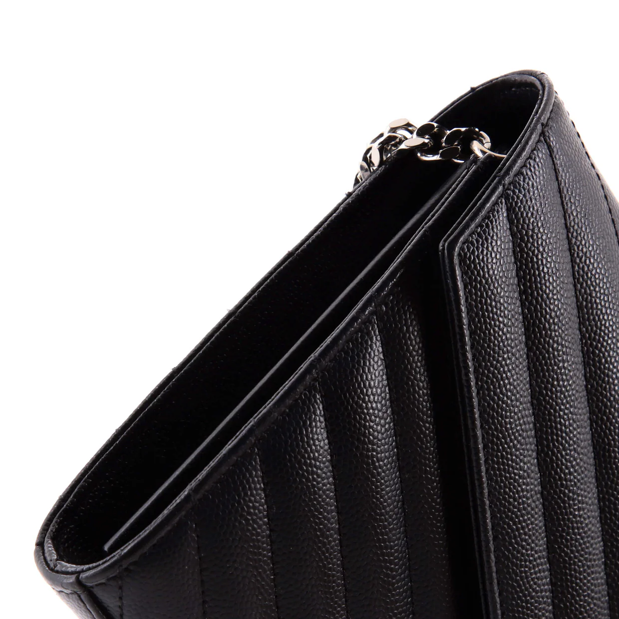 Classic Monogram Wallet on Chain Matelasse Chevron Leather Medium - Deep Luxury