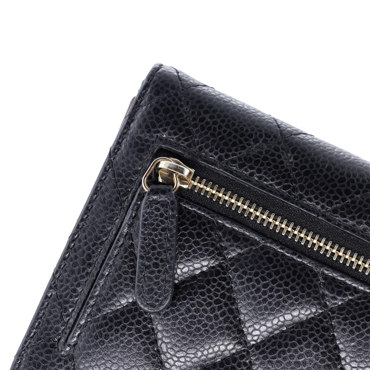 CC Compact Classic Flap Wallet Quilted Caviar - Deep Luxury