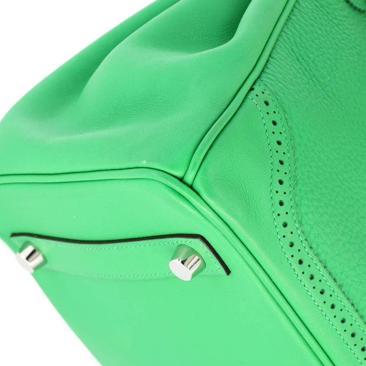 Birkin Ghillies Bag Bamboo Togo and Swift with Palladium Hardware 30 - Deep Luxury