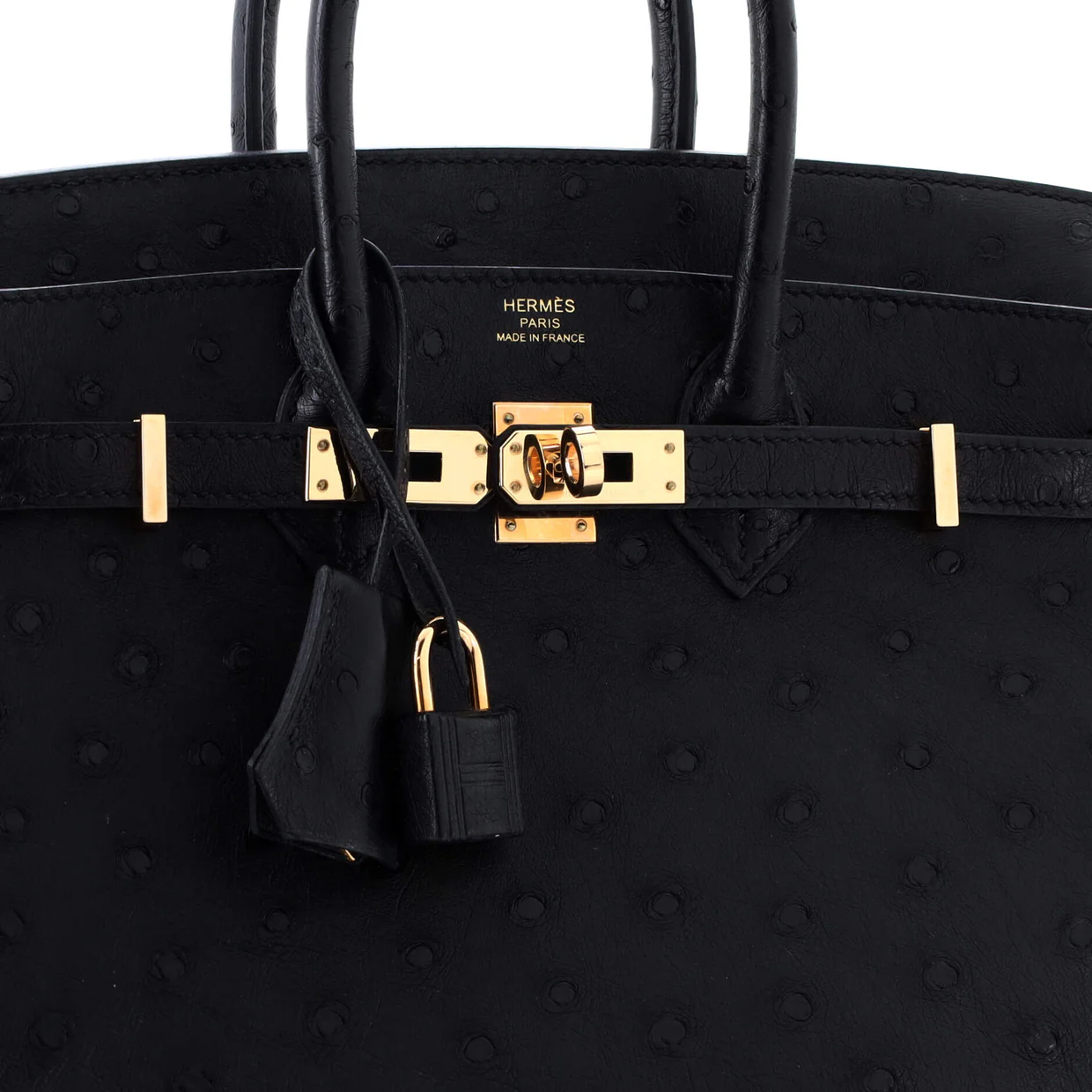 Birkin Handbag Noir Ostrich with Rose Gold Hardware 25 - Deep Luxury