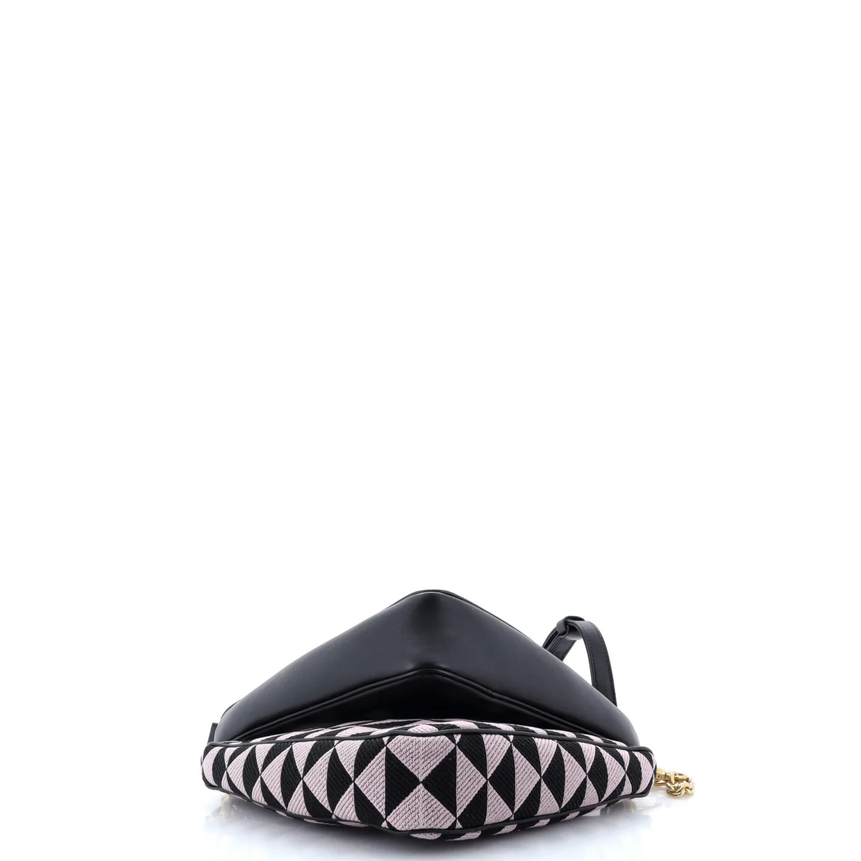Double Symbole Triangle Bag Leather and Jacquard Mini - Deep Luxury
