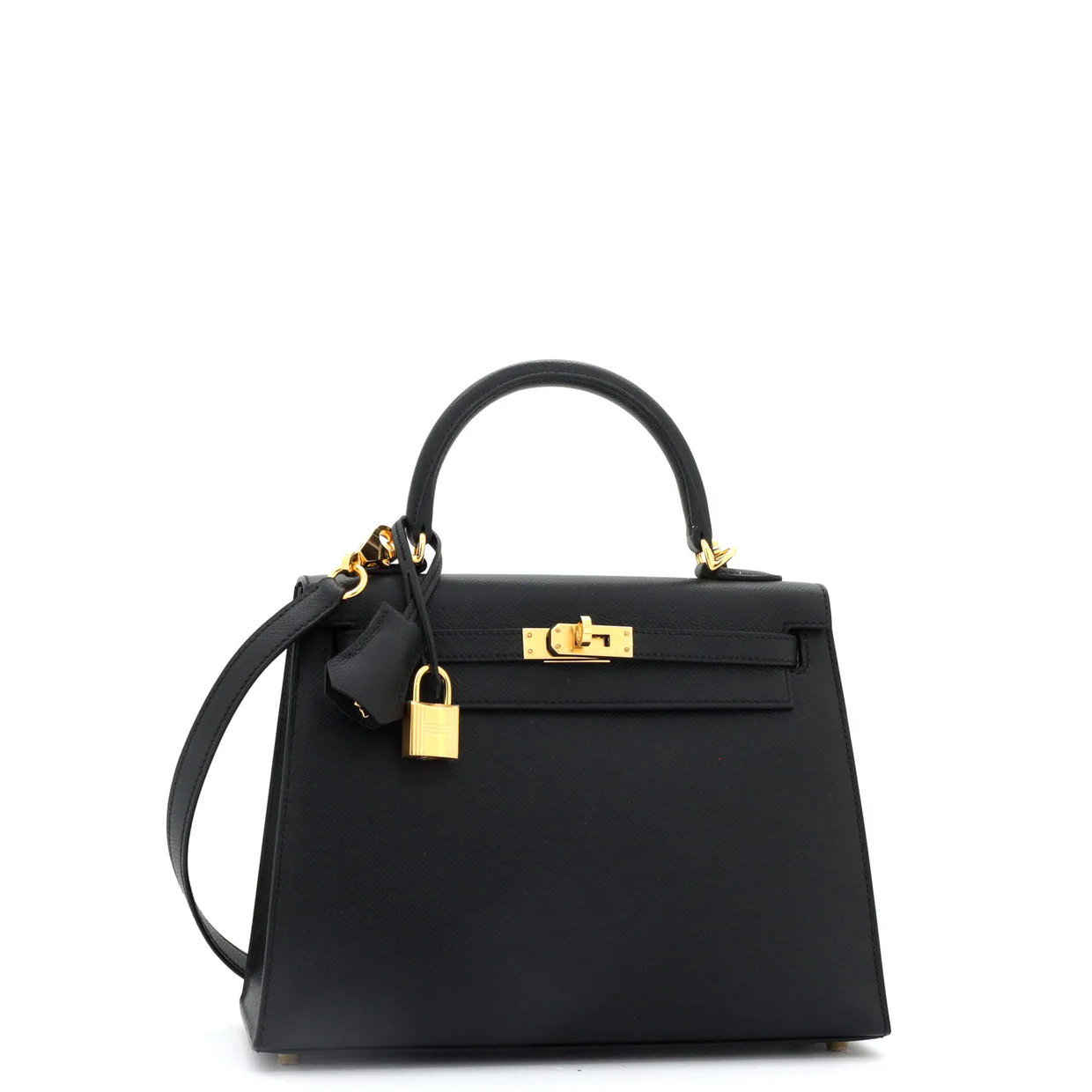 Kelly Handbag Noir Epsom with Gold Hardware 25 - Deep Luxury