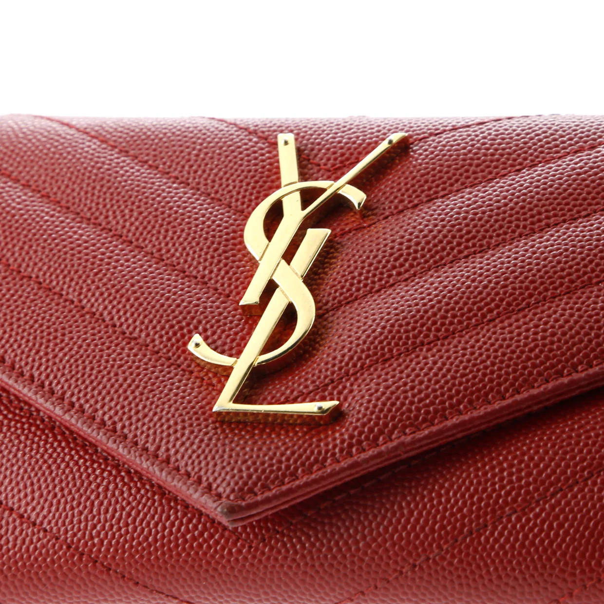 Classic Monogram Flap Wallet Matelasse Chevron Leather Large - Deep Luxury