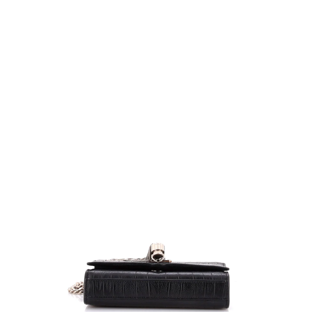 Classic Monogram Tassel Crossbody Bag Crocodile Embossed Leather Small - Deep Luxury