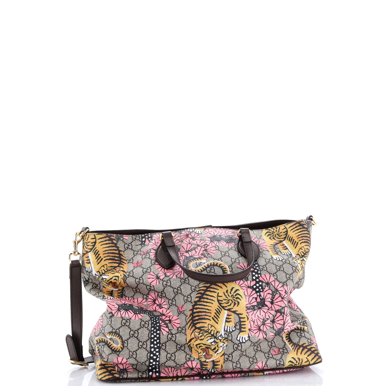 Convertible Soft Tote Bengal Print GG Coated Canvas Medium - Deep Luxury