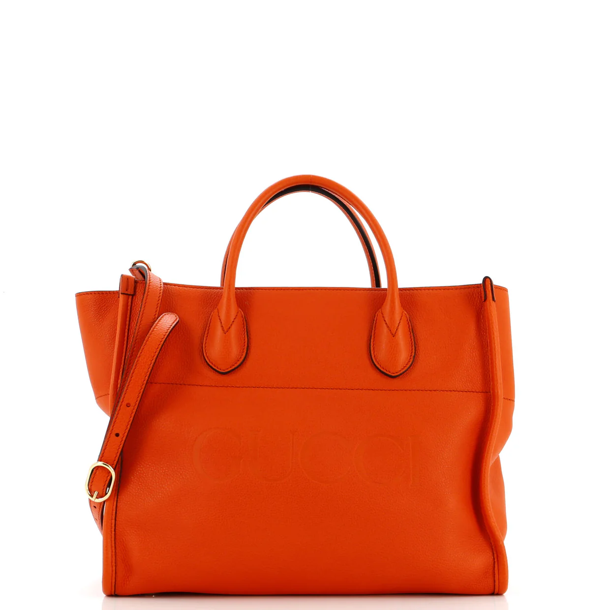 Logo Tote Embossed Leather Small - Deep Luxury