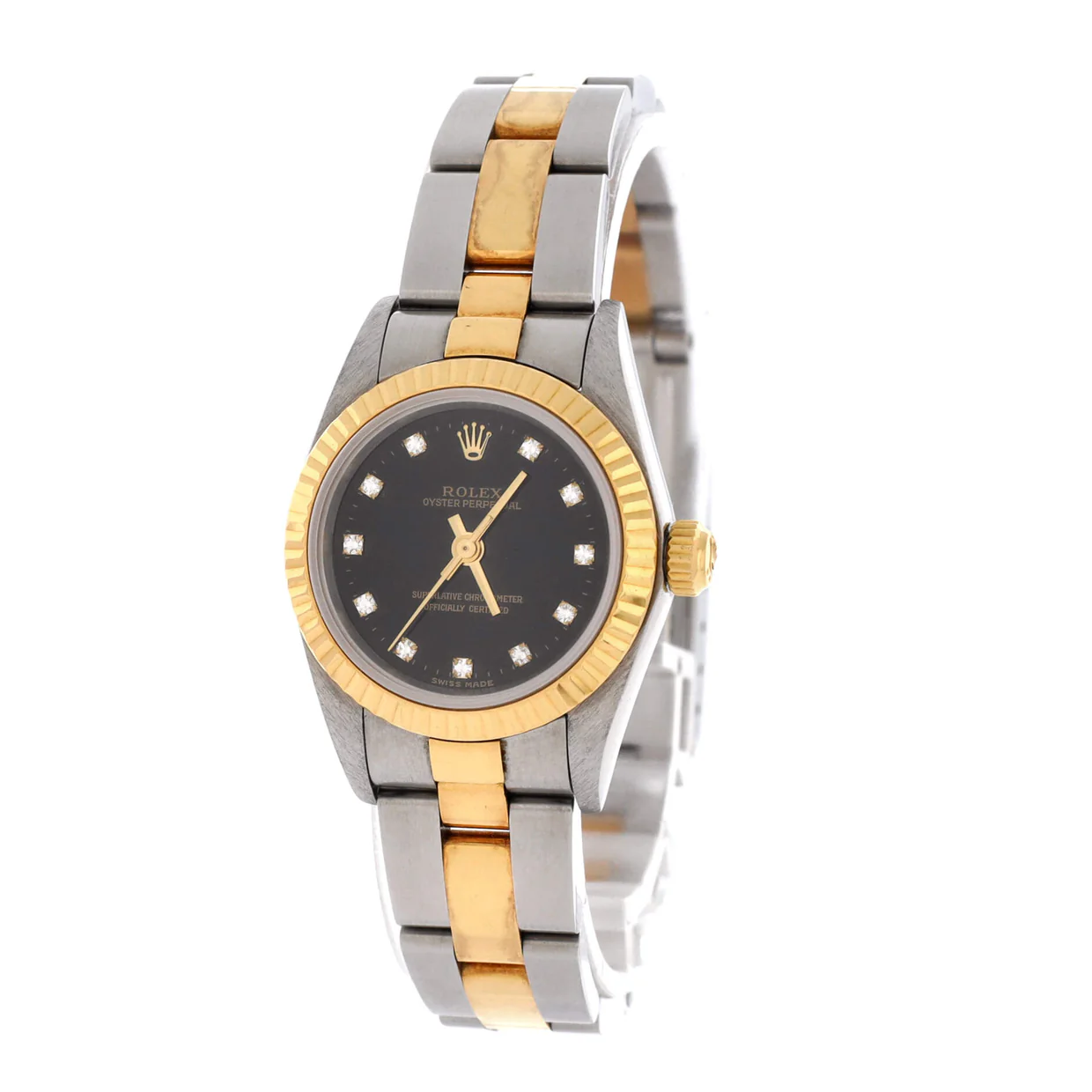 Oyster Perpetual Automatic Watch Stainless Steel and Yellow Gold with Diamond Markers 24 - Deep Luxury