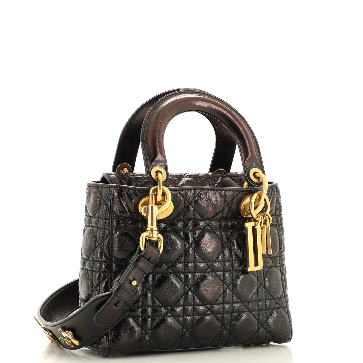 My Lady Dior Bag Cannage Quilted Crinkled Patent - Deep Luxury