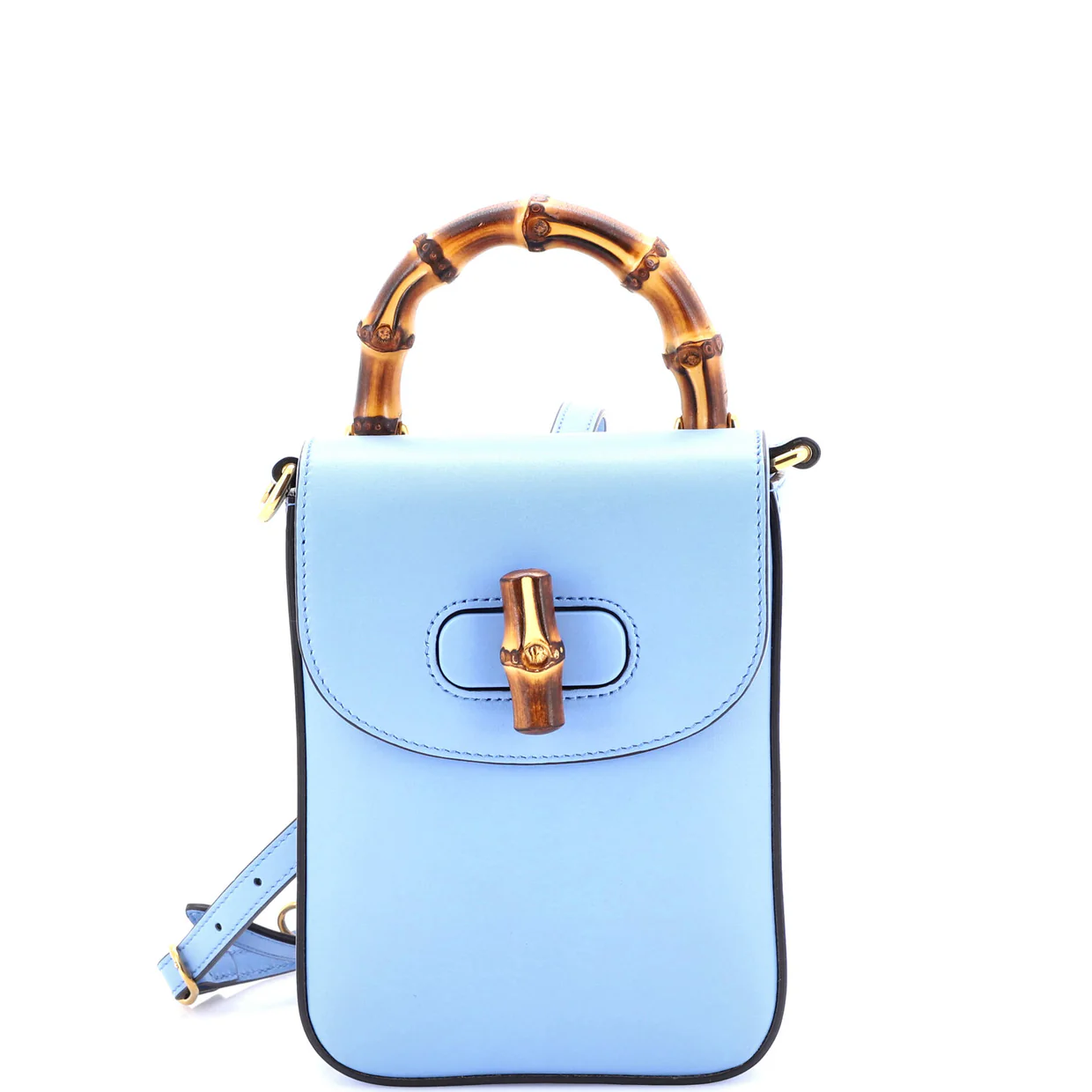 Bamboo Top Handle Backpack Leather Mini - Deep Luxury