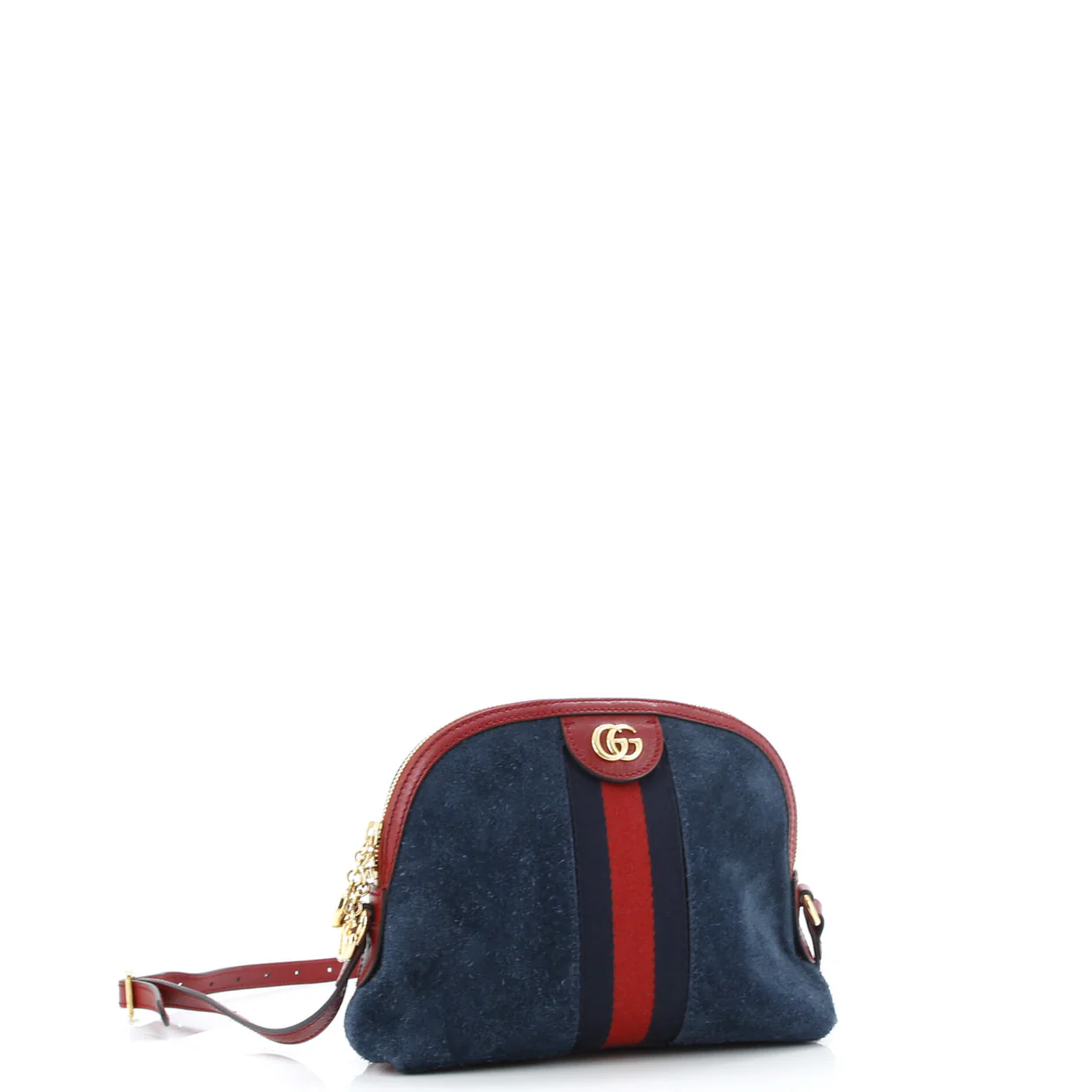 Ophidia Dome Shoulder Bag Suede Small - Deep Luxury